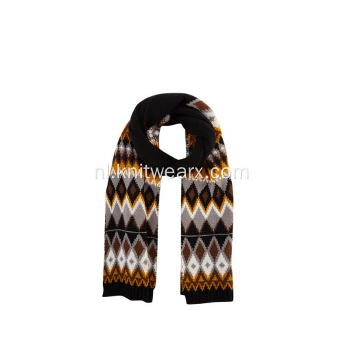 Gebreide jacquard Argyle-wintersjaal voor dames